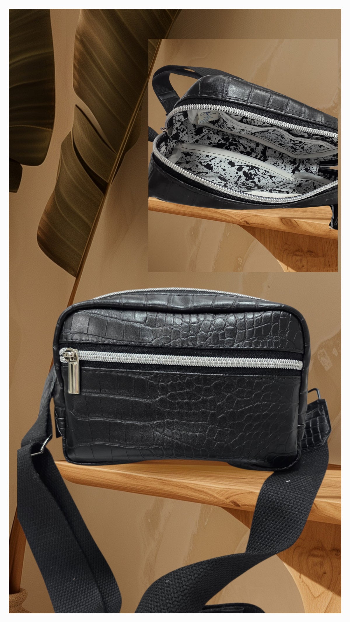 Cross-body and waist bag (all in one)